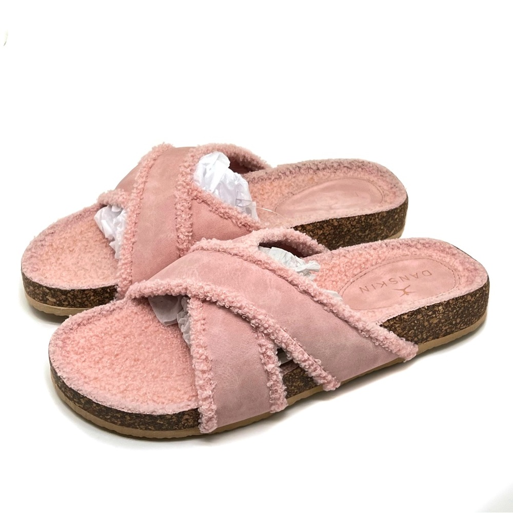 Danskin Womens Tranquil Slip On Flat Slide Sandals Pink Size 8